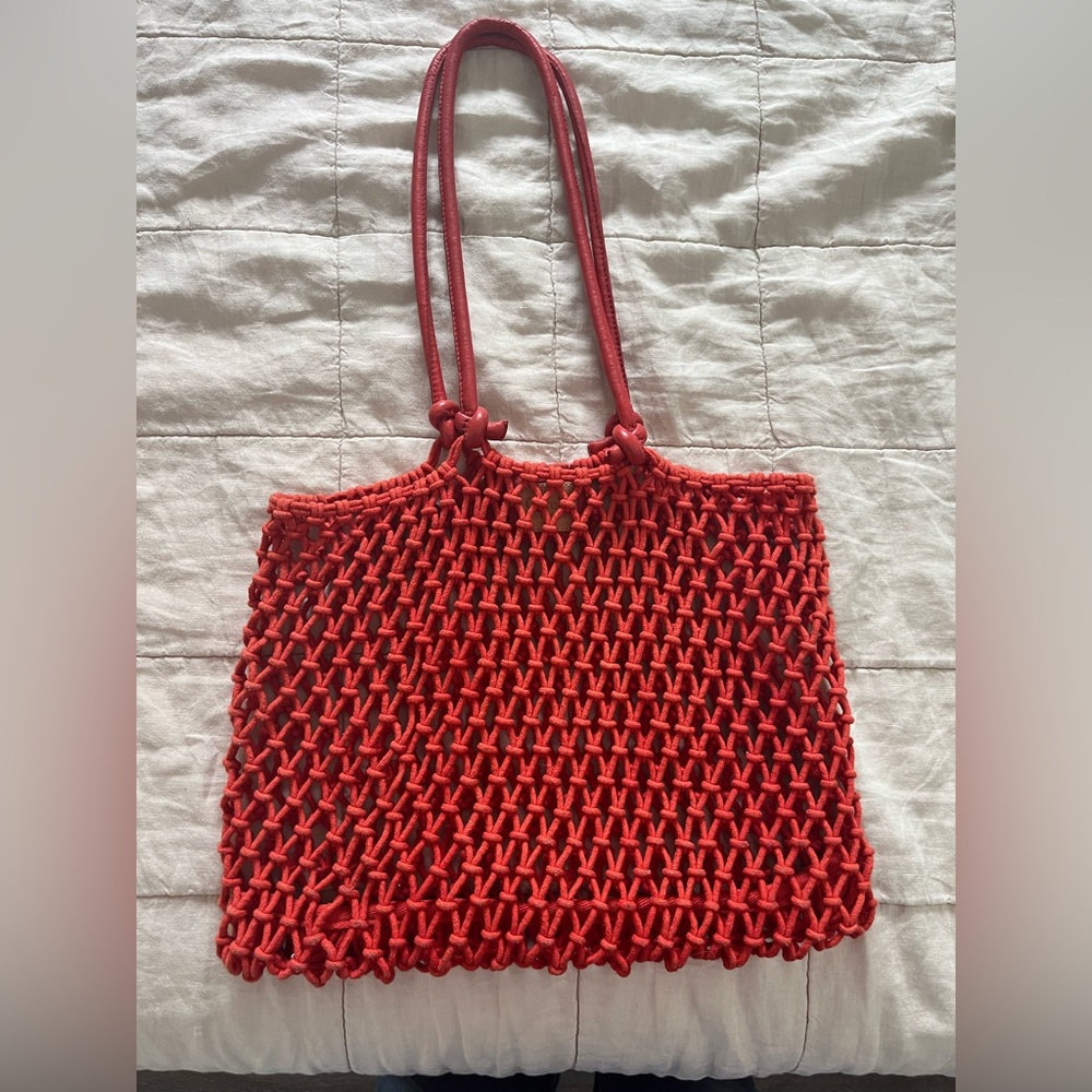 Clare V Sandy Beach Bag, red